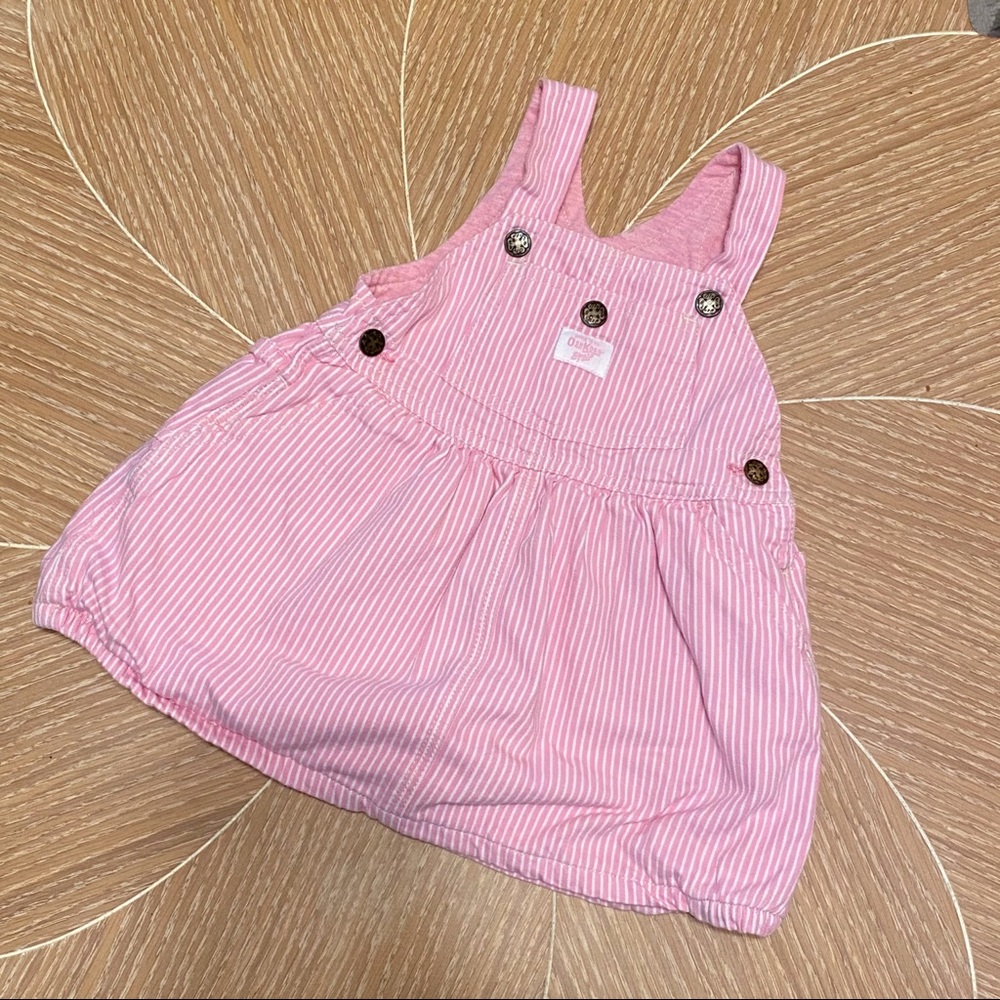 Vintage Oshkosh B’Gosh Pink Striped Overall Jumper